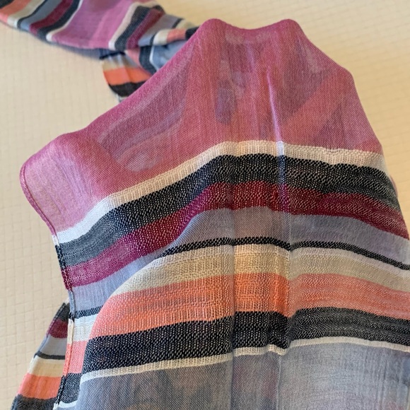 J Crew dusk colored striped thin knit scarf - Picture 3 of 8